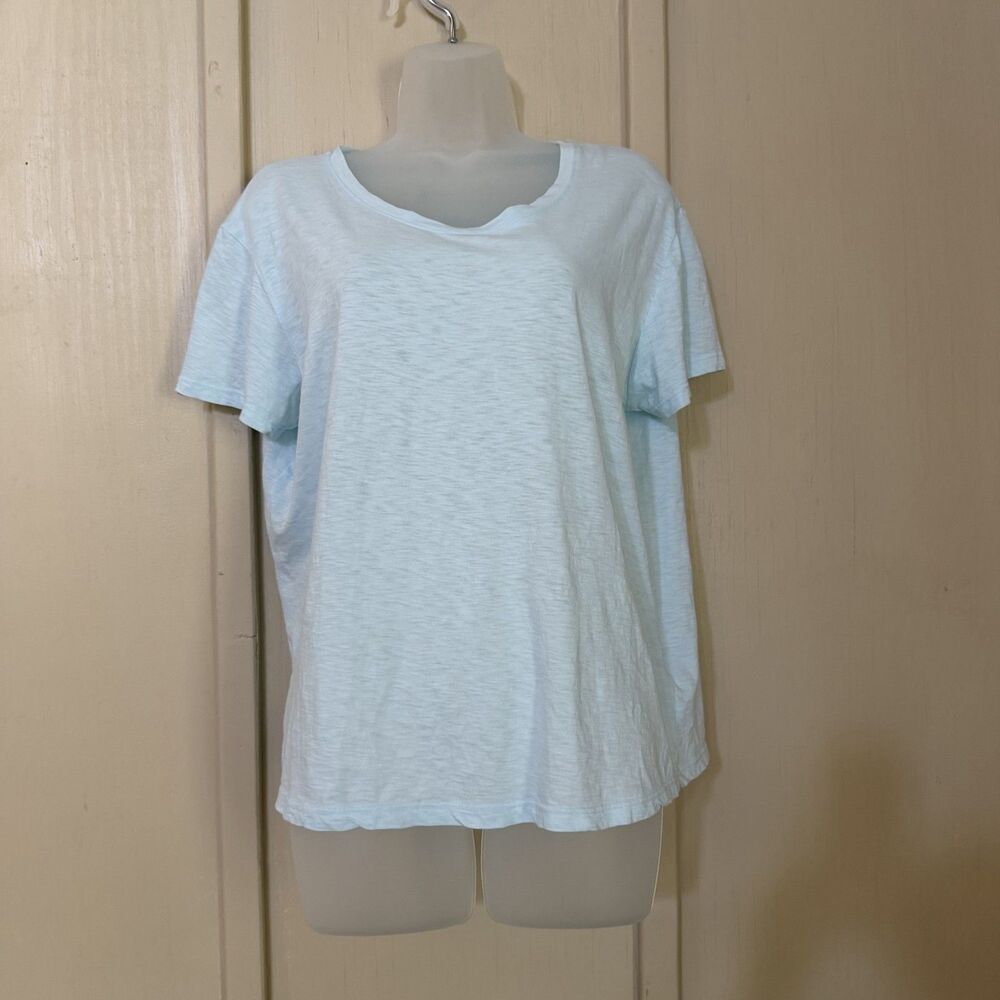 Sundry Shirt Womens 2 M Blue 100% Pima Cotton Scoop Neck T Shirt Summer Casual
